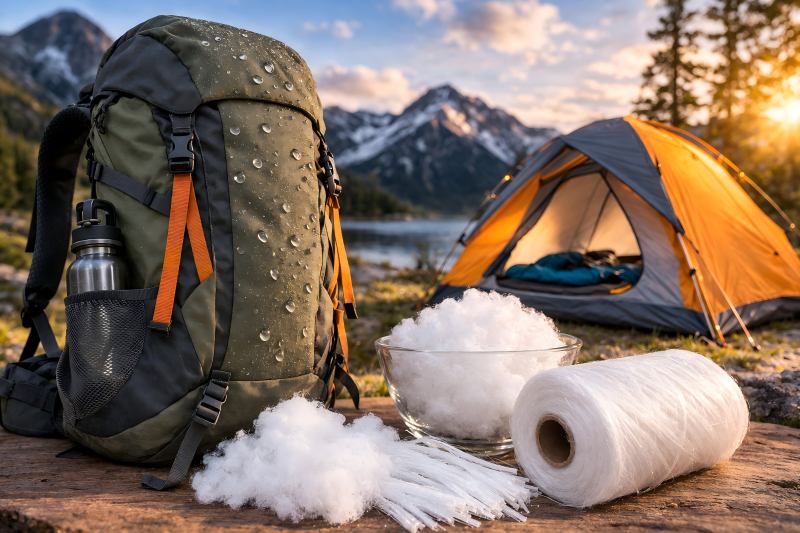 Polyester Staple Fiber in Outdoor Gears